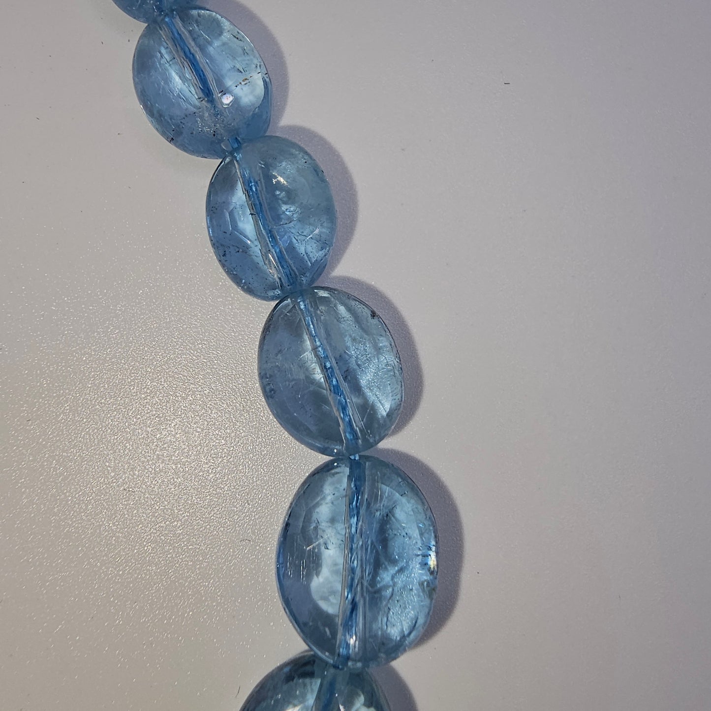 Aquamarin-Kette facettiert