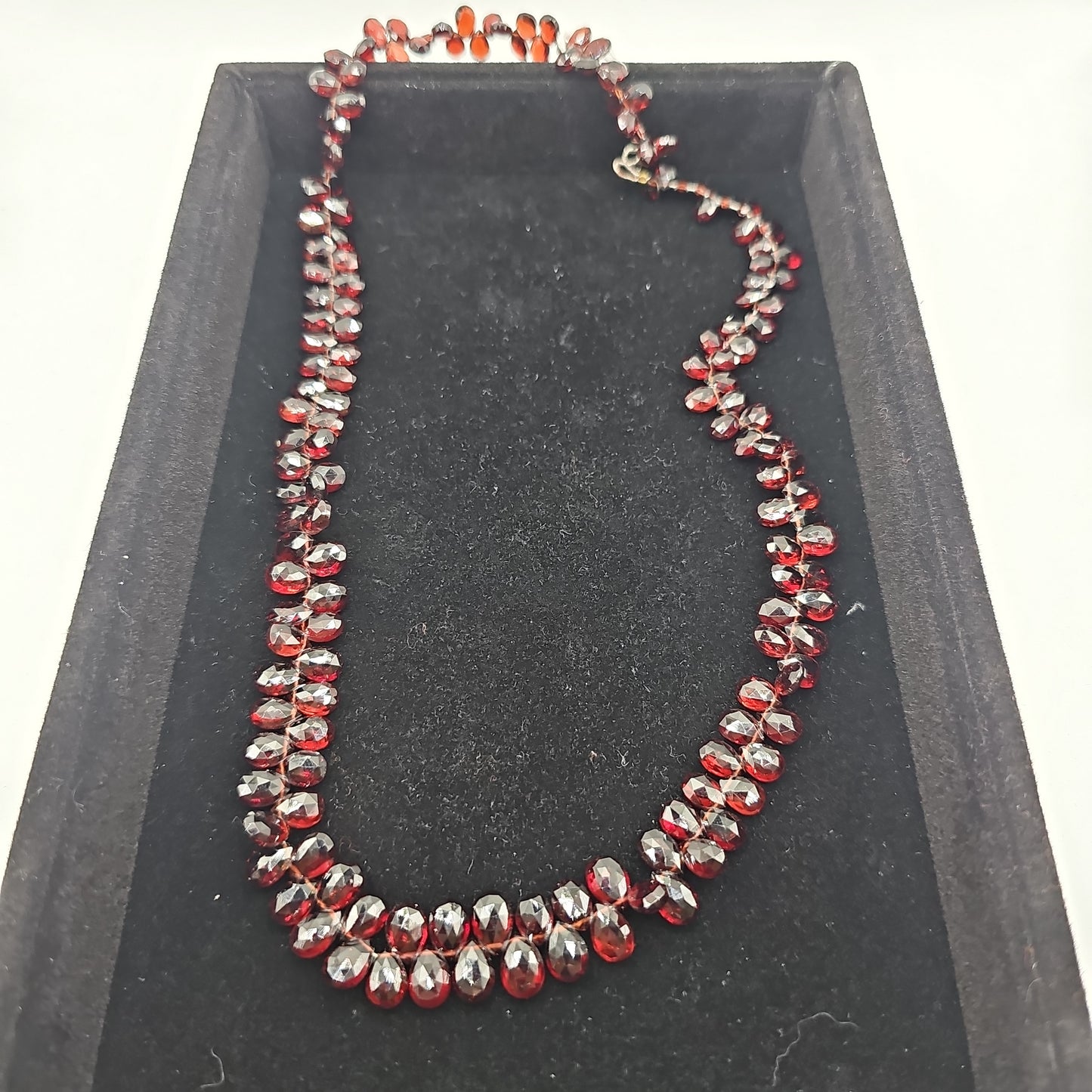 Granatkette facettierte Tropfen