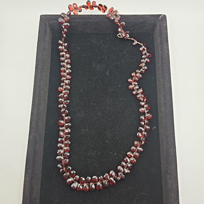 Granatkette facettierte Tropfen