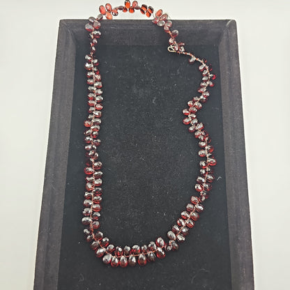 Granatkette facettierte Tropfen