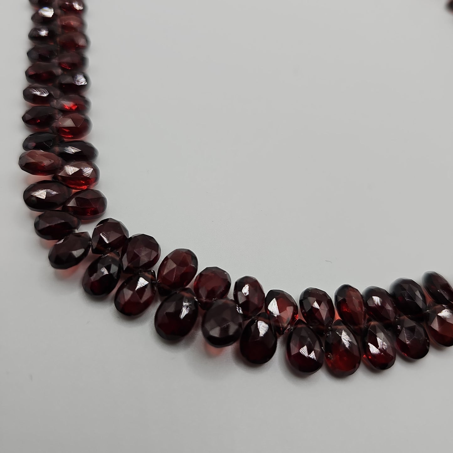Granatkette facettierte Tropfen